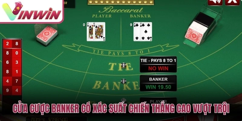 Cửa cược Banker có xác suất chiến thắng cao vượt trội cho anh em