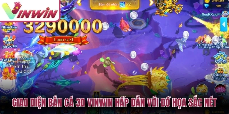 Giao diện bắn cá 3D Vinwin hấp dẫn với đồ họa đại dương sắc nét