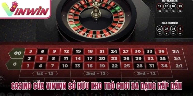 Casino của Vinwin sở hữu kho trò chơi đa dạng với hàng trăm tựa game hấp dẫn